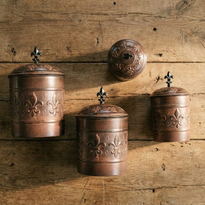 French Copper Kitchen Canister Set